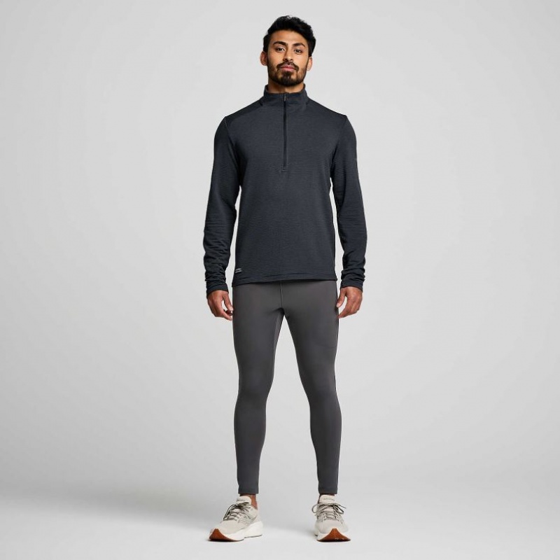 Saucony Triumph 3D 1/2 Zip Men's Sweatshirt Black | KSA BSPDI