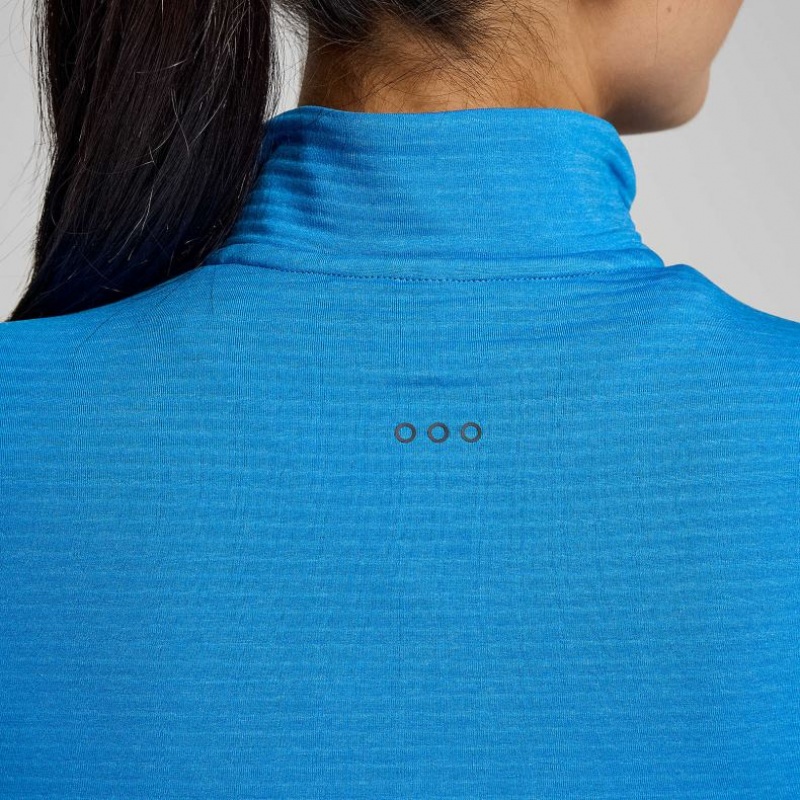 Saucony Triumph 3D 1/2 Zip Women's Sweatshirt Blue | Jeddah OXBQF