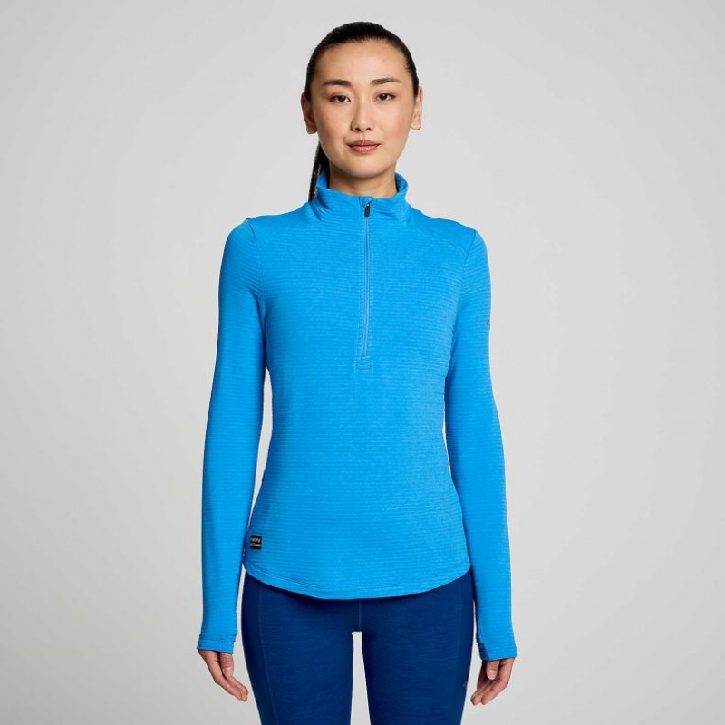 Saucony Triumph 3D 1/2 Zip Women\'s Sweatshirt Blue | Jeddah OXBQF