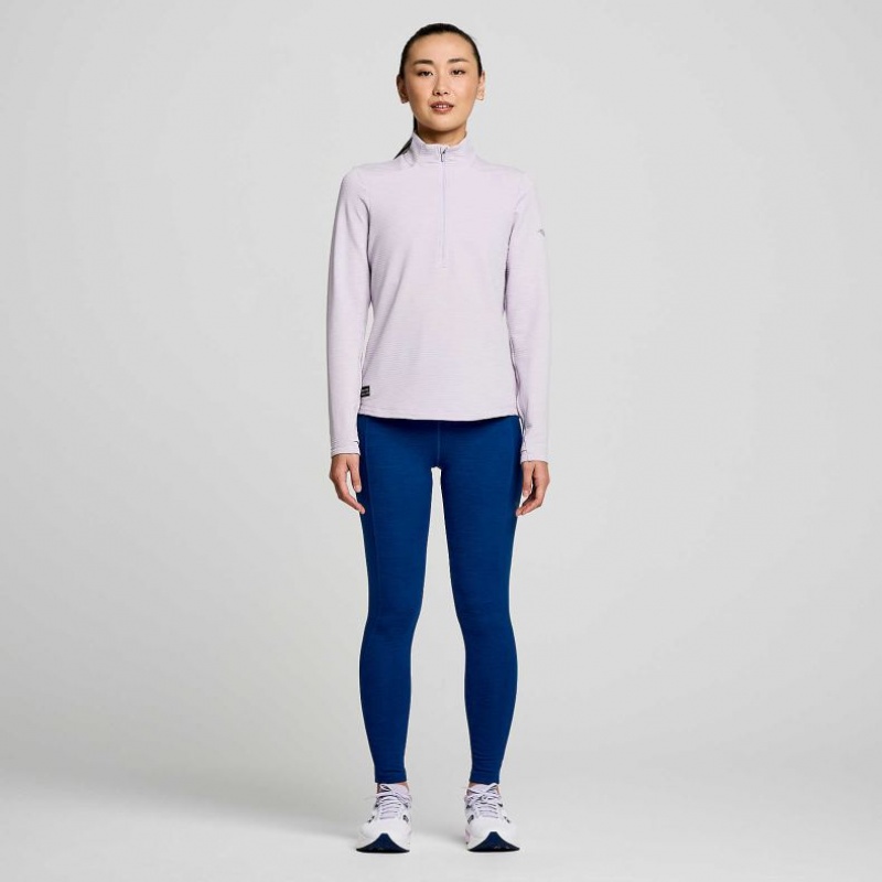 Saucony Triumph 3D 1/2 Zip Women's Sweatshirt Purple | Riyadh ABPXK