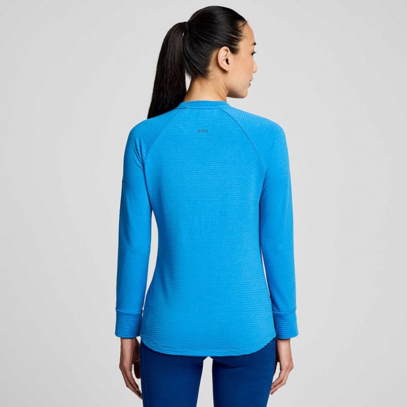 Saucony Triumph 3D Crew Women's Sweatshirt Blue | KSA CLAHM