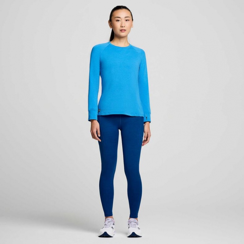 Saucony Triumph 3D Crew Women's Sweatshirt Blue | KSA CLAHM