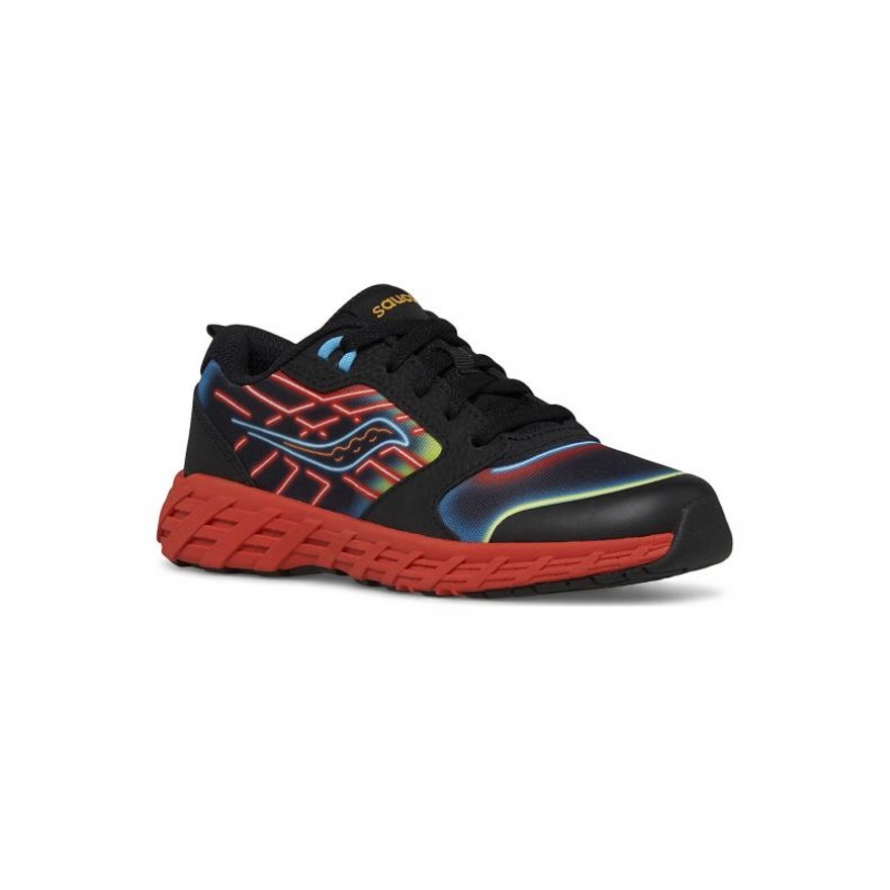 Saucony Wind 2.0 Lace Big Kids' Sneakers Black / Red | Riyadh IJHEU