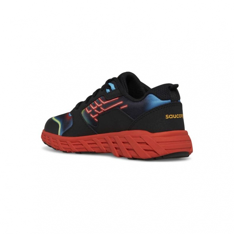 Saucony Wind 2.0 Lace Big Kids' Sneakers Black / Red | Riyadh IJHEU