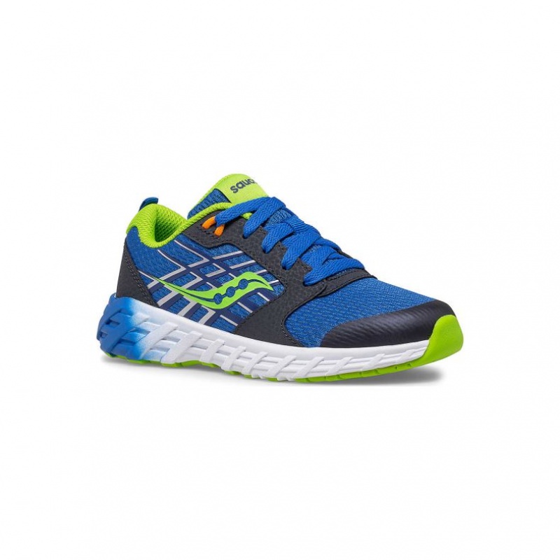 Saucony Wind 2.0 Lace Big Kids' Sneakers Blue / Green | Jeddah SKIPG